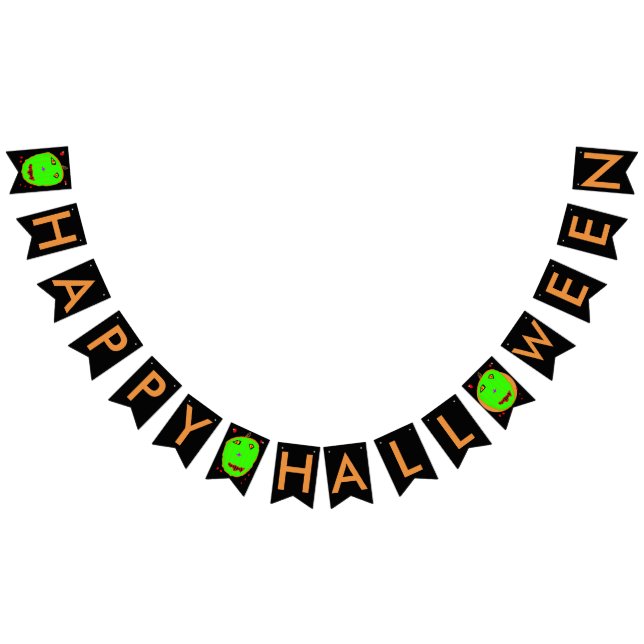 À Fanions Bannière de Bunting Citrouilles Zombie Vert Hallow (Tout)