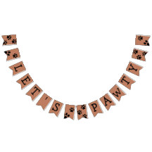 Bannière de Bunting Pawty - Brown avec pattes noir