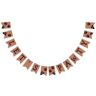 À Fanions Bannière de Bunting Pawty - Brown avec pattes noir