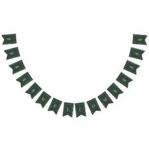 À Fanions Bannière de Bunting Vert et Doré pour Personnalisé