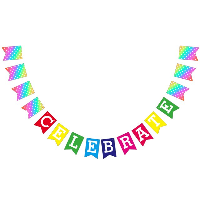 À Fanions Bannière de fêtes/Arc-en-ciel et Pois (Tout)