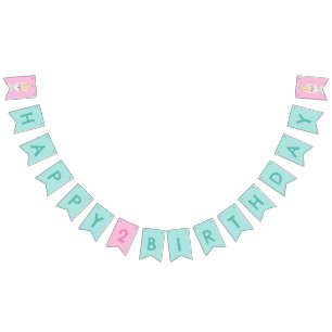 À Fanions Bannière de la fête d'anniversaire Cute Llama