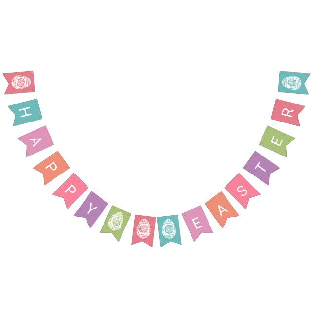 À Fanions Bannière de la fête "Pâques heureux" (Tout)