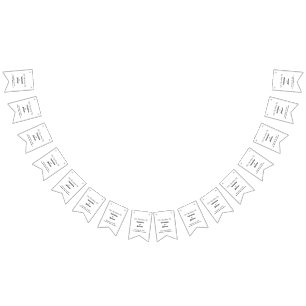 À Fanions Bannière de mariage noir et blanc en bunting