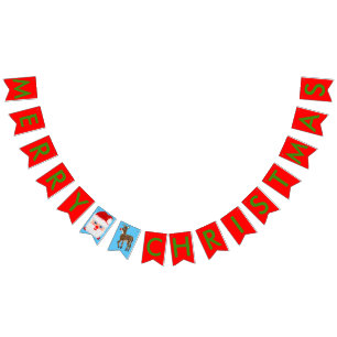 À Fanions Bannière de Noël Père Noël Reindeer Red Bund