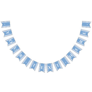 À Fanions Bannière de pique-nique En vichy Monogramme bleu