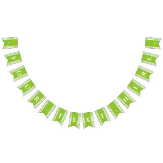 À Fanions Bannière de pique-nique Green En vichy Monogramme
