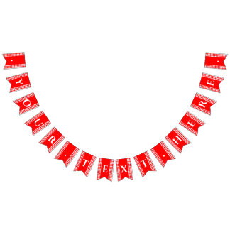 À Fanions Bannière de pique-nique Red En vichy Monogram