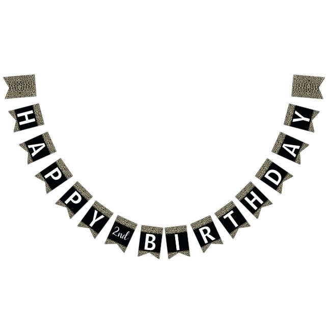 À Fanions Bannière Empreinte de léopard, personnalisable (Tout)