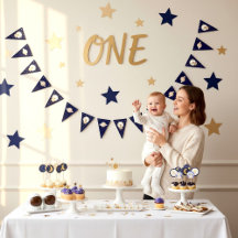 Bannière Guirlande Bébé Espace Extérieur Lune Étoi