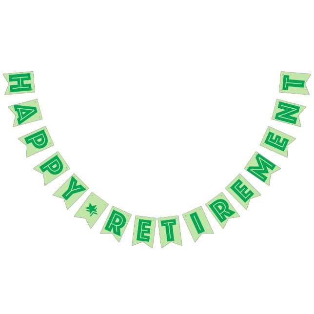 À Fanions BANNIÈRE HEUREUSE de RETRAITE, couleur verte (Tout)