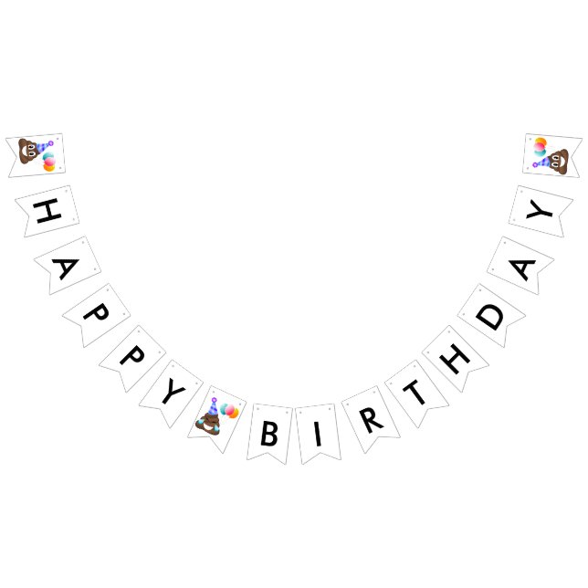 À Fanions Bannière idiote d'anniversaire d'Emoji de dunette (Tout)