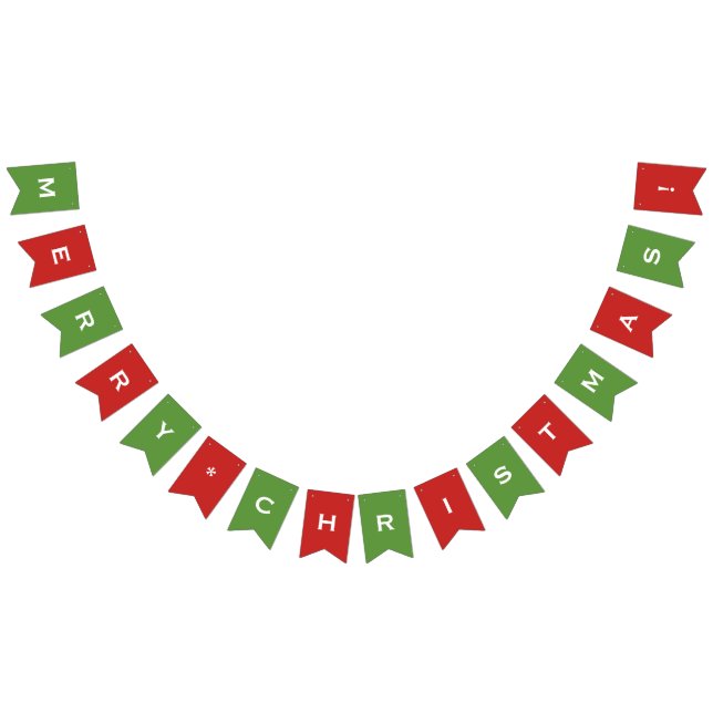 À Fanions Bannière Joyeux Noël Rouge et Vert sur mesure (Tout)