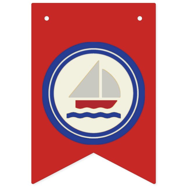 À Fanions Bannière marine rouge, blanc et bleu (Septième drapeau)
