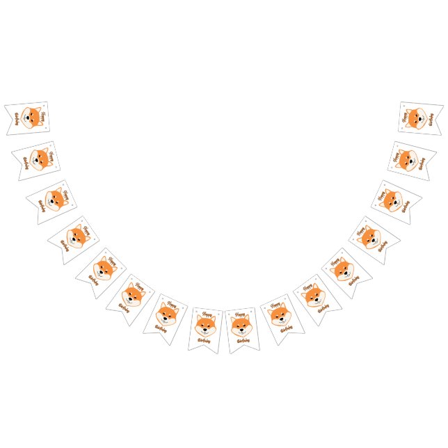 À Fanions Bannière originale d'anniversaire Shiba Inu (Tout)