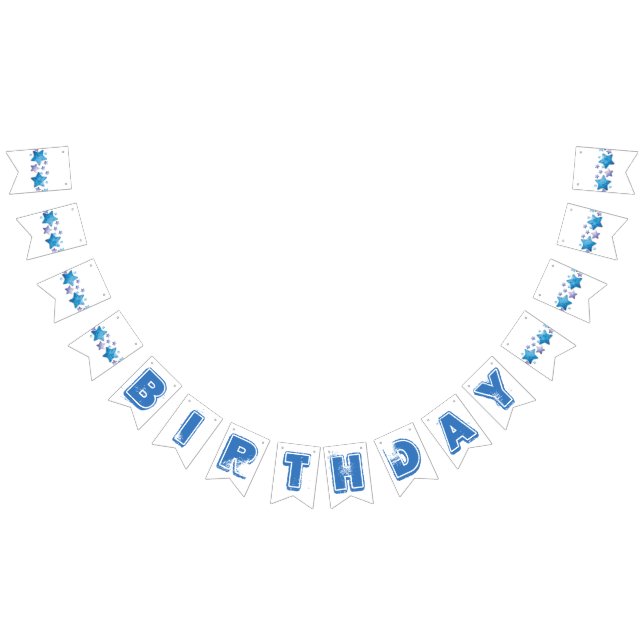 À Fanions Bannière Pavillon d'anniversaire bleu (Tout)