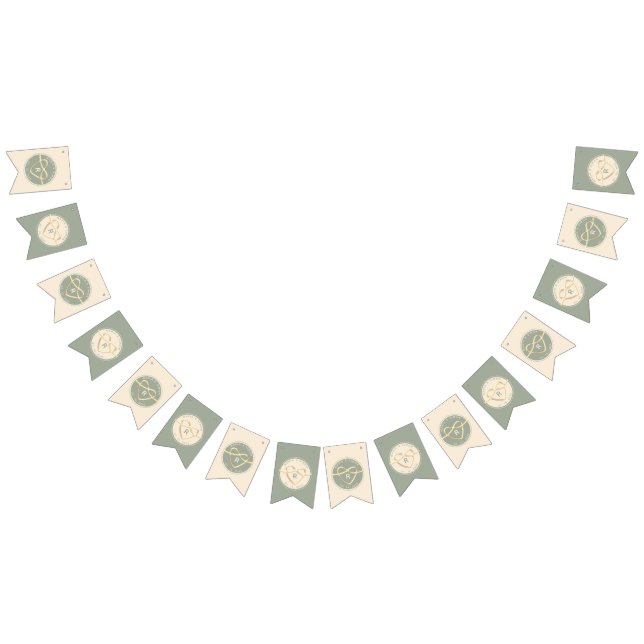 À Fanions Bannière Sage Green Mariage (Tout)