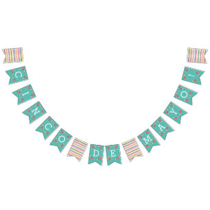 À Fanions Bannière turquoise Fiesta Floral Cinco de Mayo Bun