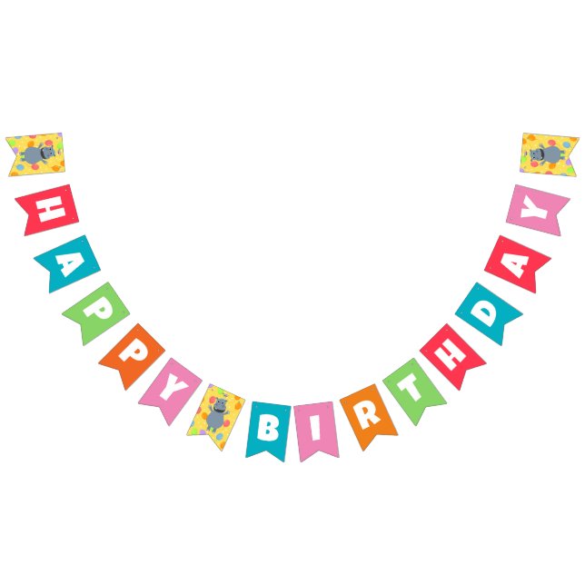 À Fanions Bonne bannière de Bunting Hippo (Tout)
