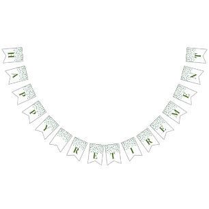 À Fanions Bonne bannière de retraite Silver Green Confetti