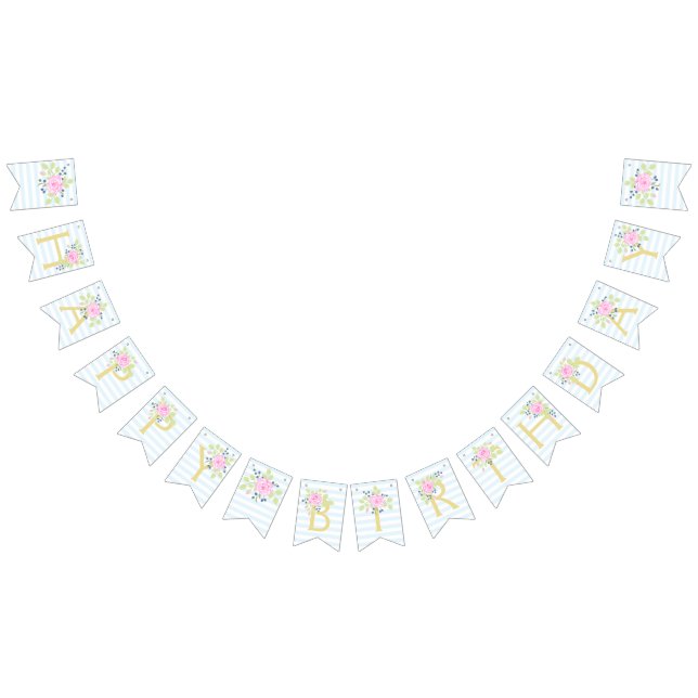 À Fanions Bonne fête d'anniversaire Fancy Rose Bannière de b (Tout)