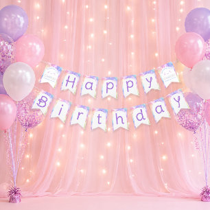 À Fanions Cloud Neuf Bannière d'anniversaire joyeuse - Aquar