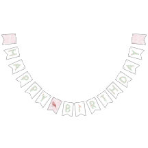 Floral Alphabet Bonne bannière d'anniversaire
