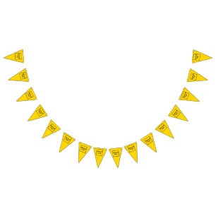 À Fanions Logo de l'entreprise sur la bannière Jaune Triangl