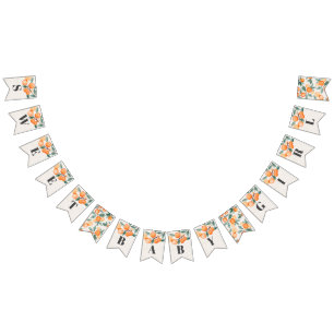À Fanions petite mignonne joyeux bannière baby shower orange