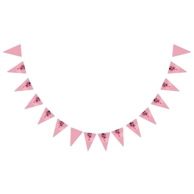 À Fanions Pink Ladybug Polka Dot Anniversaire Bannière (Tout)
