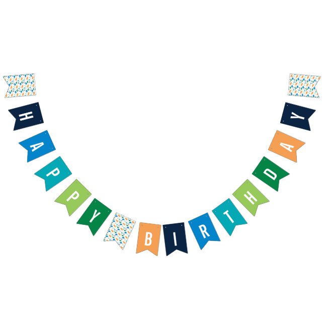 À Fanions Preppy Dinosaur Silhouette Bannière d'anniversaire (Tout)