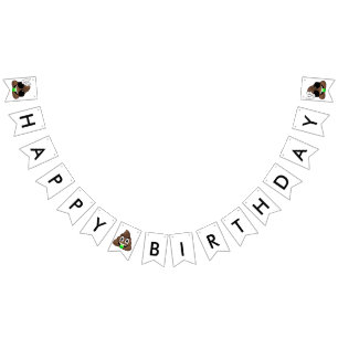 À Fanions Roche sur la bannière d'anniversaire d'Emoji de