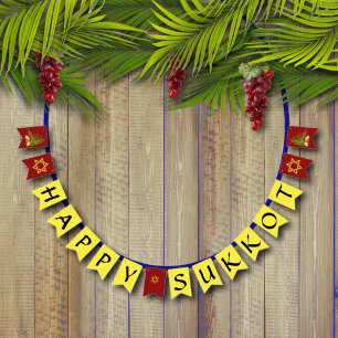 À Fanions Sukah Décoration Bonne Bannière Sukkot avec Lulav