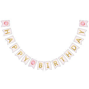 À Fanions Sweet One Donut Bonne Bannière d'anniversaire