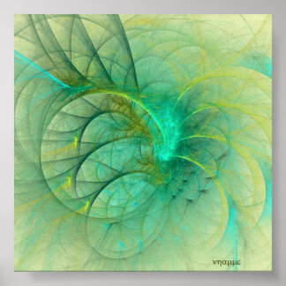 A feather in her cap (green) poster