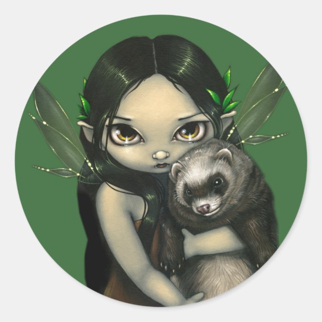 "A Ferret and Seiner Fee"-Aufkleber Runder Aufkleber (Vorderseite)