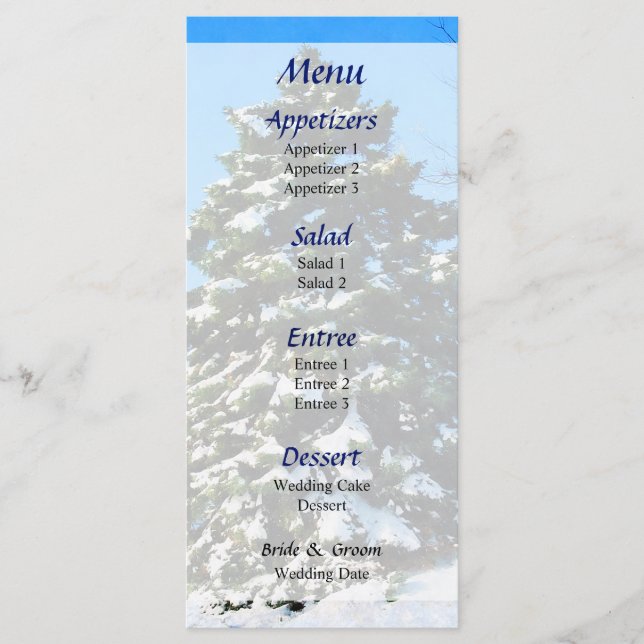 À feuillage persistant dans le menu Mariage d'hive (Devant)