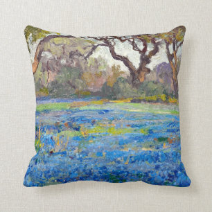 A Field of Bluebonnets at Alamo Heights, 1919 Kissen