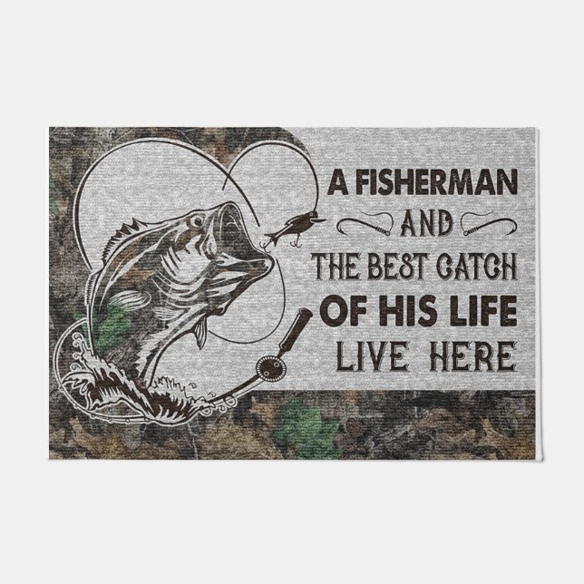 A Fisherman And The Best Catch of His Life Fußmatte (Vorderseite)