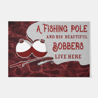 A Fishing Pole And His Beautiful Bobbers Fußmatte