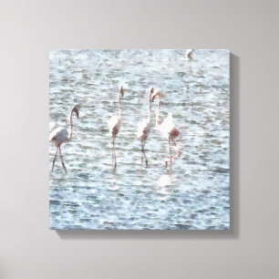 A Flamboyant Pat of Flamingos Leinwanddruck
