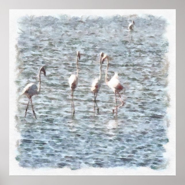 A Flamboyant Pat of Flamingos Poster (Vorne)