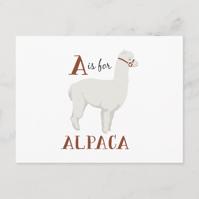 A For Alpaca Postkarte (Vorderseite)
