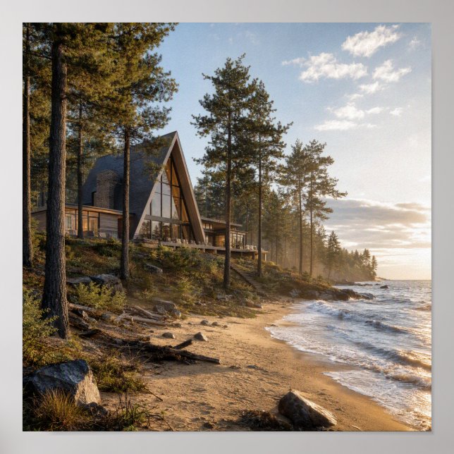 A-frame Cabin by Lakeside Poster (Vorne)