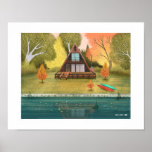A-Frame Cabin House Art Print