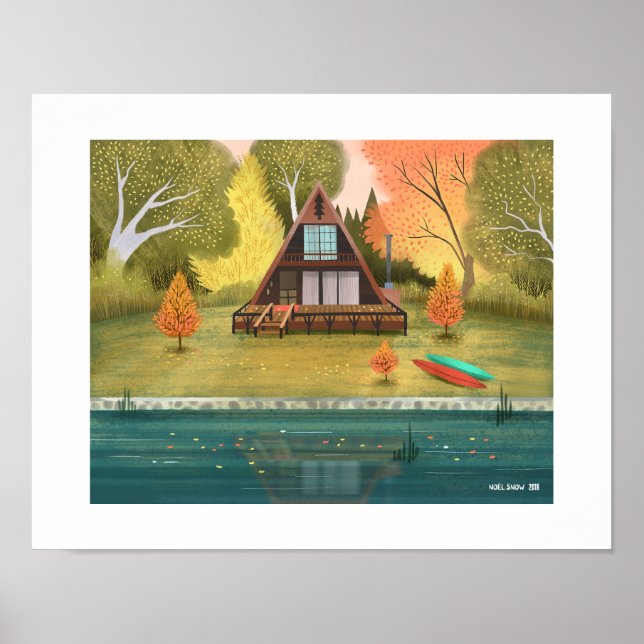 A-Frame Cabin House Art Print Poster (Vorne)