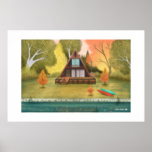 A-Frame Cabin House Extra Large Print Poster