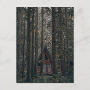 A-FRAME TINY HOUSE CABIN IN DER WOODS POSTCARD POSTKARTE