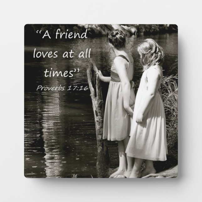 "A Friend Lieben zu jeder Zeit" Freundschaftsgesch Fotoplatte (Vorderseite)