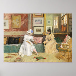 A Friendly Call, 1895 (Öl auf Leinwand) Poster